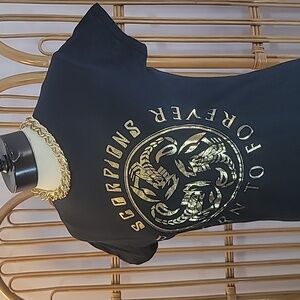 SCORPIONS concert baby doll tee Size SMALL women's gold black Return to forever